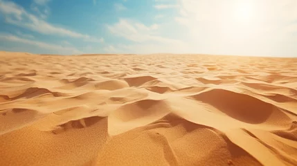 Poster A vast expanse of sand dunes under a clear blue sky © Molostock