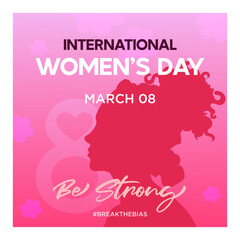 Happy Women's Day post template vector illustration