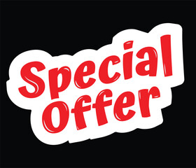 Special Offer label red color on a white background