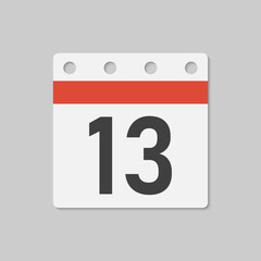 Vector icon page calendar - day 13, countdown