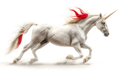 Unicorn running on a white background.
