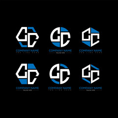 CC letter logo set design.CC monogram polygonal and circle shape vector. CC unique design.
