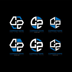CZ letter logo set design.CZ monogram polygonal and circle shape vector. CZ unique design.
