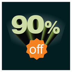 Number discount values ​​percentage green 3D background