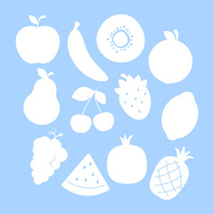 Set of flat fruit icons