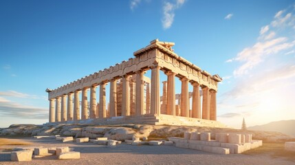 The Parthenon is an ancient Greek temple on the Acropolis of Athens - obrazy, fototapety, plakaty