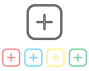 Obraz premium Add icon vector. Plus sign symbol in trendy flat style. Set elements in colored icons. Medical cross vector icon illustration isolated on white background