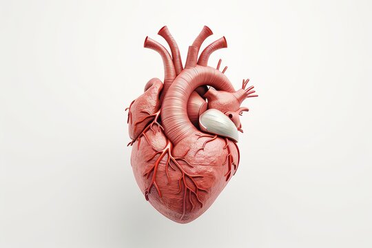 Human heart on digital background, human heart on background. Advances in cardiac technology and transplantology in cardio training and human heart anatomy in 3D