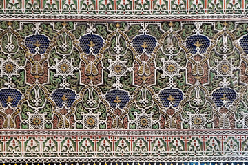Fes, Morocco Beautiful hand carved plaster detail, Moorish design.