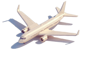 Cute_Plane_Boeing_white_isometric_fantasy_3d_redering