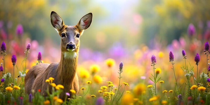 roe deer caprioles caprioles standing-in colorful