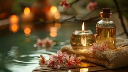 Obraz na płótnie Canvas Beauty spa retreat serene ambiance for relaxation and rejuvenation