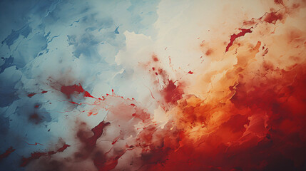 Red Blue Painting Texture wall Abstract background Highly Detailed