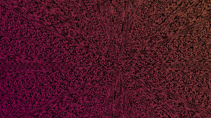 An illustration of a red gradient with black splotches and spots.