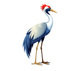 Crane Bird vector isolated on white