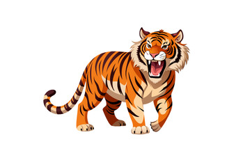 Vector illustration of a tiger, isolated.