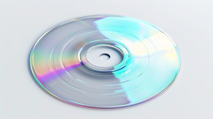 CD resting isolated against a pure white background