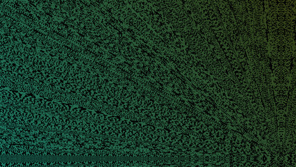 An illustration of a green gradient with black splotches and spots.