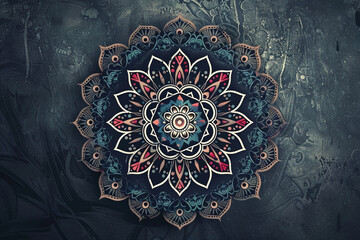 Obraz na płótnie Canvas Illustration of a minimalist mandala with geometric patterns