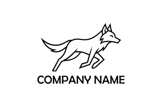 Wolf Running Logo Isolated