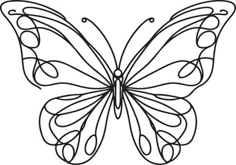 Black and white butterfly vector