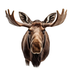 moose face shot isolated on transparent background PNG 