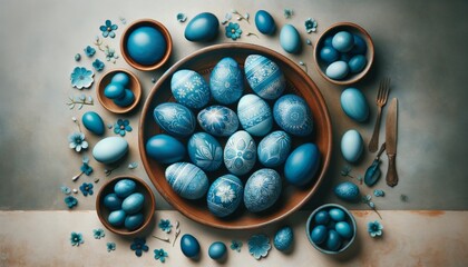 Easter Blue Egg Table Setting