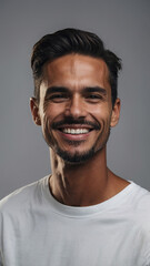 Obraz premium closeup portrait of a happy young man laughing