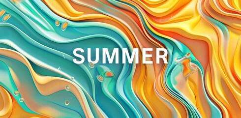 SUMMER an colorful and beautiful background Generative AI