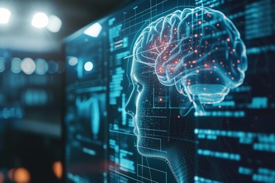 AI Brain Chip computed tomography. Artificial Intelligence mammillary bodies mind artificial intelligence axon. Semiconductor system on chip circuit board neurodegenerative diseases