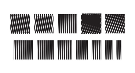 Set of abstract squares and rectangles with distortion, refraction, halftone effect