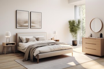Interior of a Nordic bedroom