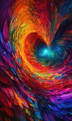 Rideaux velours Mélange de couleurs Colorful dynamic rainbow mysterious patterns. Mystical patterns. Abstract patterns speed lines. Phone background.