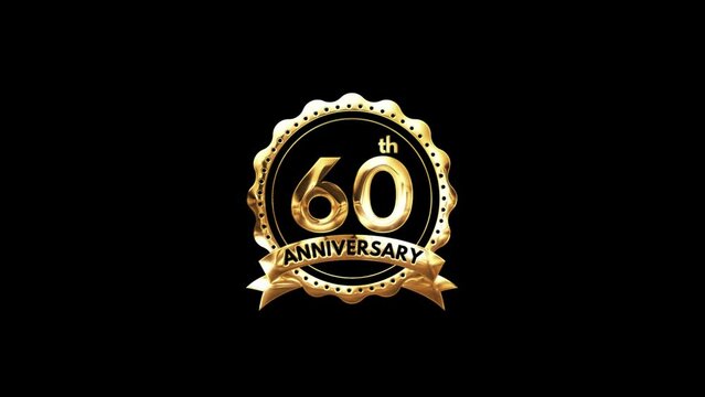60th Anniversary luxury Gold Animation. Greeting for the 6th Anniversary. Luxurious Animation Celebrating 60 Years of Excellence