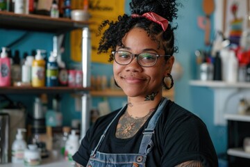 Obraz premium Portrait of a female small business owner
