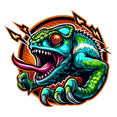 chameleon Mascot Logo, eSports gaming emblem, t-shirt print

