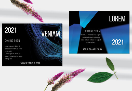 Flyer Layout with Abstract Motion Blur and Glowing Shape