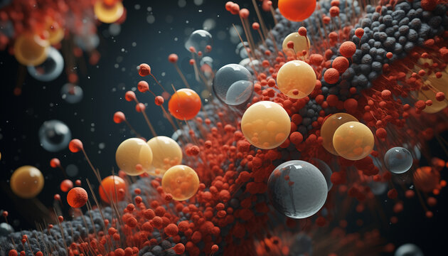 hormones, enzymes, microscopic view, biology and biochemistry