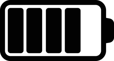 Battery icon. battery charging sign and symbol. battery charge level black line or flat vector isolated on transparent background. Concept power, energy, low , full, empty, load.