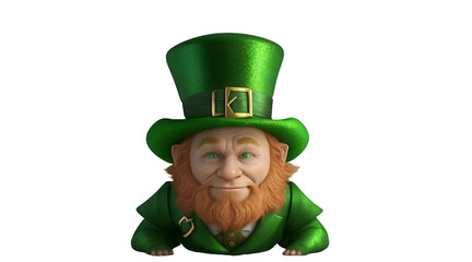 st. patrick's day leprechaun on transparent background