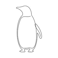 Penguin continuous line art. Cute penguin hand drawing single line art