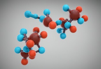 3D model of an insulin molecule