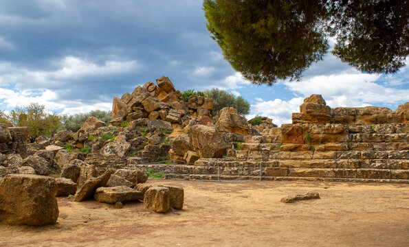 Ruinas de Akragas, Agrigento, Sicilia, Templo de Zeus