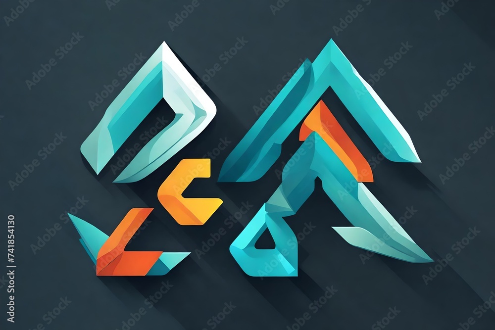 Wall mural Letter 6 Logo Design, Six Statistic Arrow Logo Design