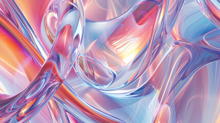 Abstract liquid glass backround. 3d acrylic elegant waves - 741854753