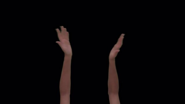 Woman hands giving heavy sarcastic claps, isolated on transparent background with alpha channel for irony and reaction memes