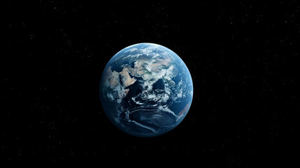 Planet earth on black isolated background, globe