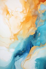Fototapeta na wymiar Elegant Fluid Art with Marble Effect