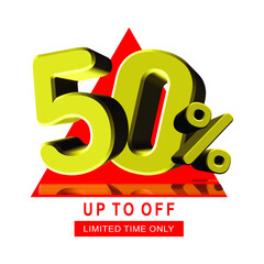 Discount yellow numbers with red triangle for promotions