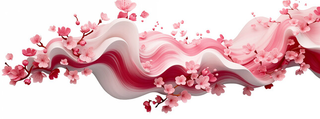 春の桜の華やかなグラフィックメージ楚材 - obrazy, fototapety, plakaty